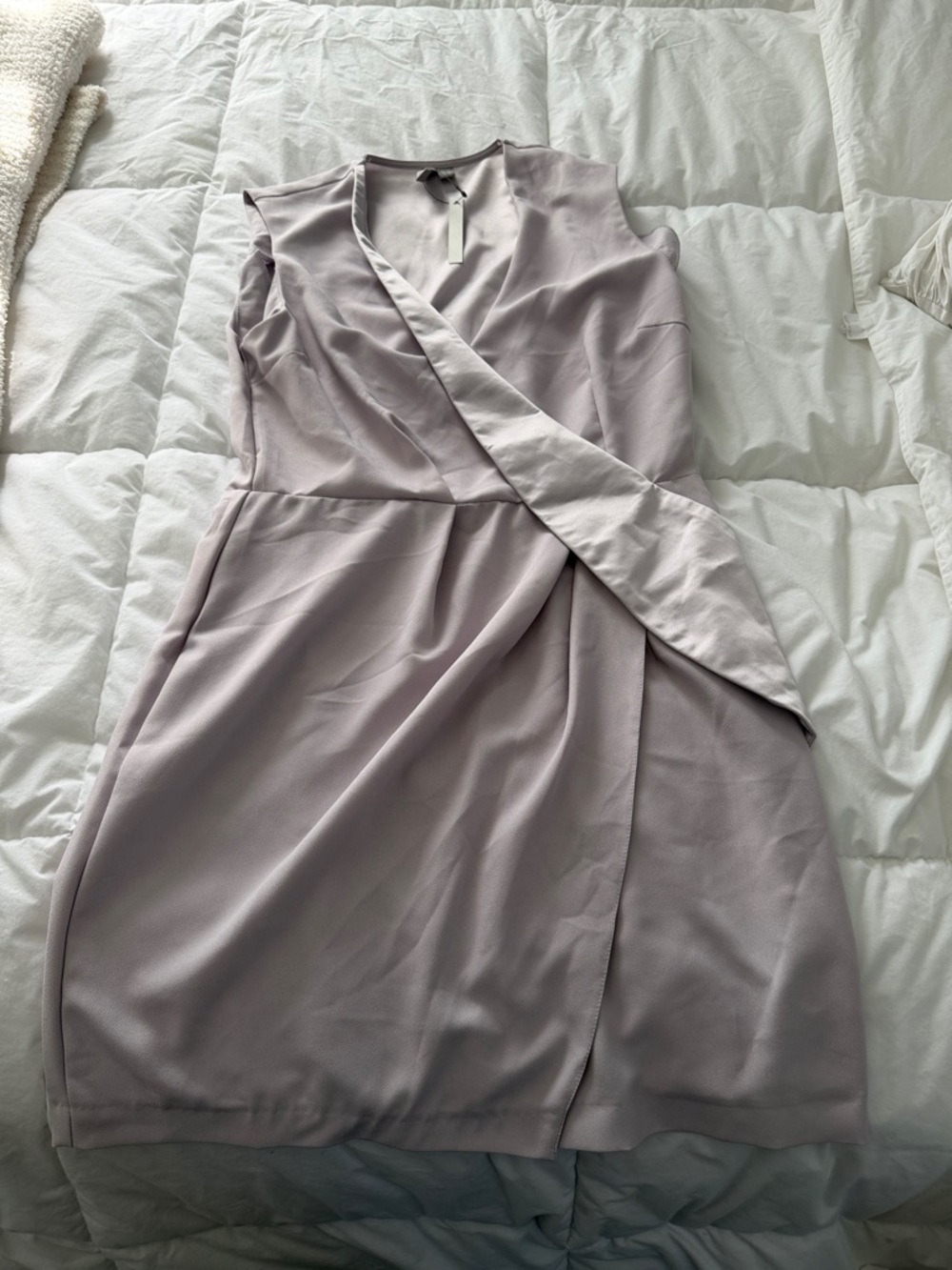 ASOS Sleeveless Wrap Mini Dress in Pale Lavender